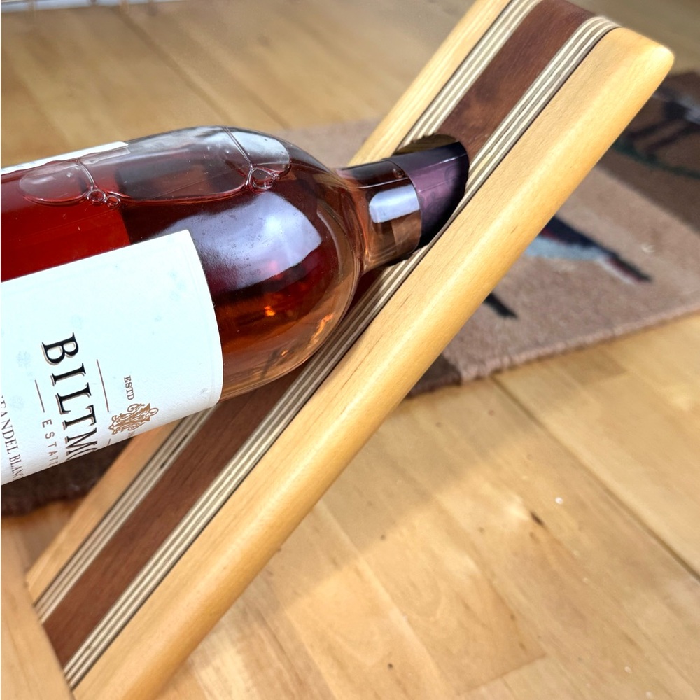 Mixed Wood Handmade Balancing Wine Bottle Holder